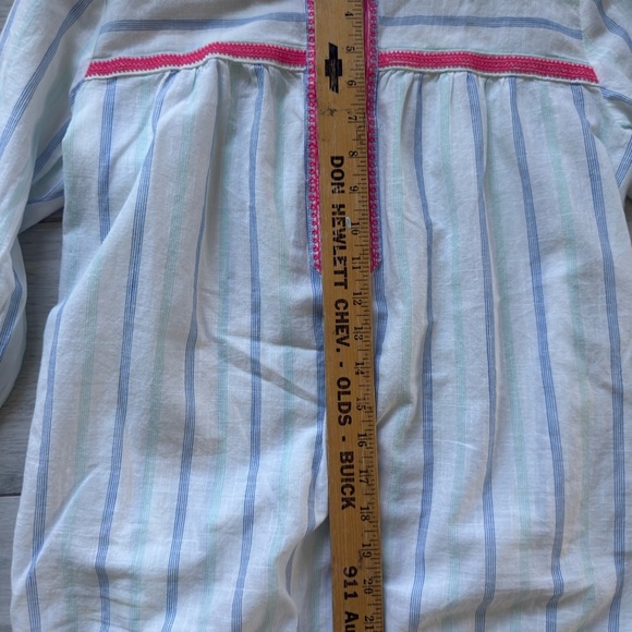 Vineyard Vines Crochet Trim Striped Knit 100% Cotton Boho Tunic Size M Beach - Picture 5 of 8